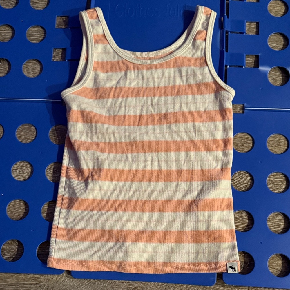 Abercrombie Kids pink and White Tank Top